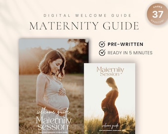 Maternity photography guide, Canva Template, Maternity price list, Maternity Pricing guide, Pregnancy session guide, Pre-written modern