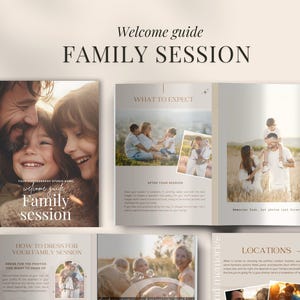 Family Session Welcome Guide | Canva Template | Pre-Written Photography Guide & Pricing Guide | Editable Photography Client Guide