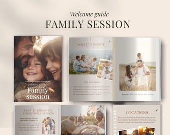 Family Session Welcome Guide | Canva Template | Pre-Written Photography Guide & Pricing Guide | Editable Photography Client Guide