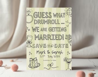 Retro Save the Date Invitation Template: Minimalist Wedding (Canva Editable, Digital Download 5x7" + Evite 1080x1920px )