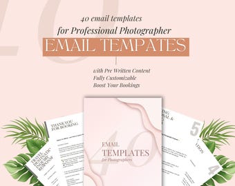 Canva professional email templates for photographers, wedding client email, wedding templatesd inquiry follow-ups & email marketing.
