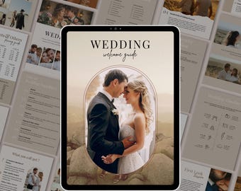 Modern CANVA Modern Wedding Photography Client Guide with Content, Pre-written Welcome Guide, Editable Photography Welcome guide
