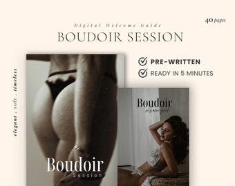 Pre written Boudoir Session Guide, Canva template Boudoir, Boudoir marketing guide, Welcome guide Boudoir, Boudoir magazine, boudoir book
