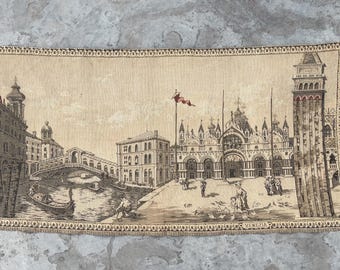 Vintage French Tapestry: Rome Scenery Wall Hanging (91x47 cm)