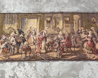 French Tapestry: 18th Century Living Room Scene (138 x 48 cm)