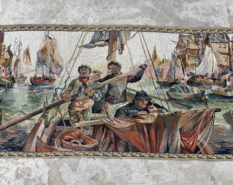 Colorful Venice Tapestry: French Vintage Scenery Wall Decor (155 x 62 cm)