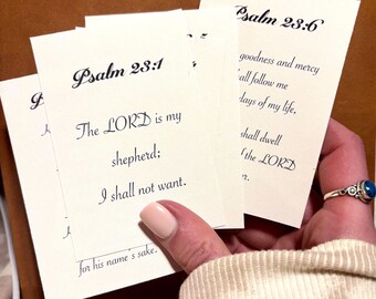 Psalm 23 Scripture Memory Cards / Bible Verse Memorization / Christian Scripture for Peace