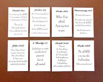 Fear Not Scripture Memory Cards / Bible Verse Cards / Christian Scripture Cards for Anxiety