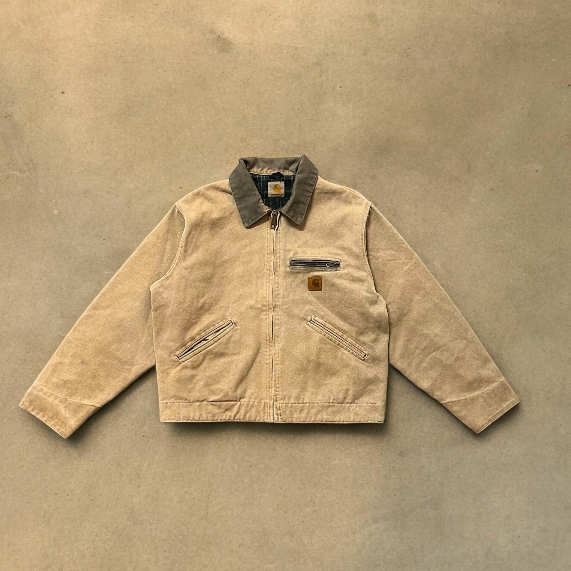 き*ち様 ダメージ！Carhartt detroit Jacket J97 26 Vintage Carhartt Blanket Lined Canvas Detroit Jacket J97 BRN