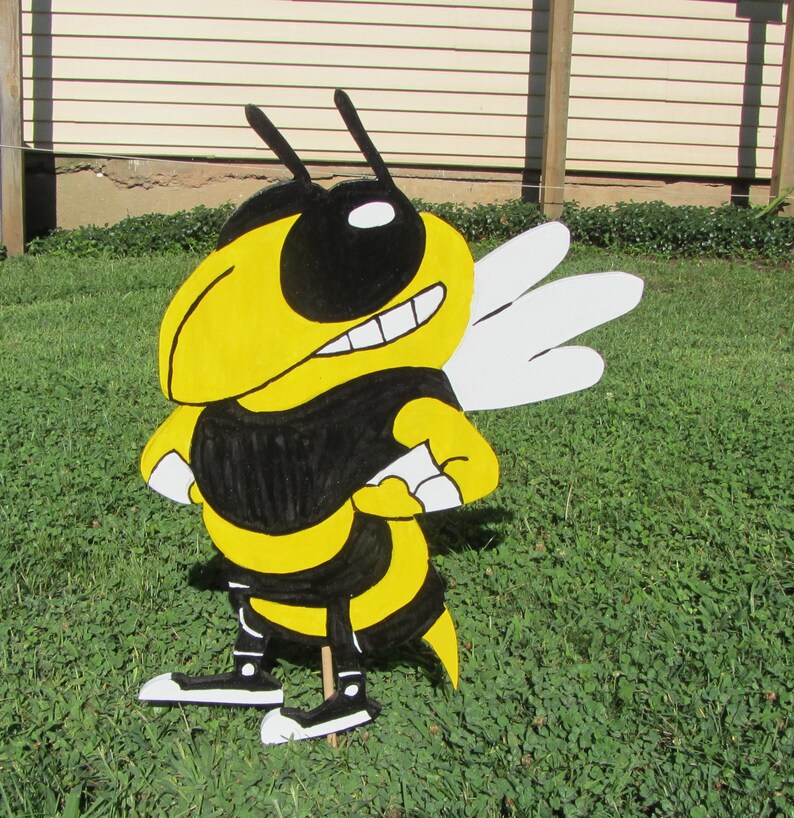 Handmade custom painted Yellow Jacket for your yard Etsy