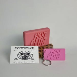 Fight Club Soap Set Decor - 2 Fight Club Soaps, 2 Keychains, 4 Fight Club Business Cards - Unique Gift for Fans - Movie Inspired Merchandise
