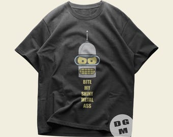 Limited Custom Bender Graphic Tshirt - Unisex Heavy Cotton Tee - Futurama Fan Gift - Retro Robot Shirt - Custom Graphic Tee