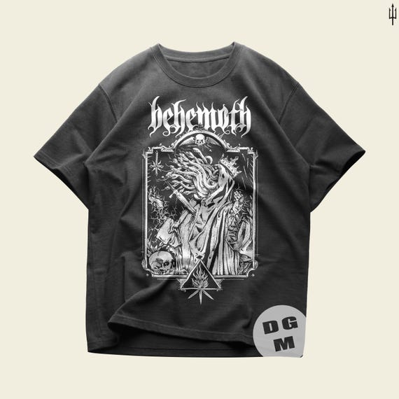 Behemoth Band Unisex Heavy Cotton Tee - Black Metal Shirt - Nergal Extreme Metal Graphic T-Shirt - Gothic Band Merch - Heavy Metal Concert