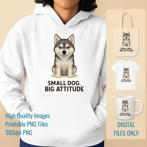Klee Kai Sweatshirt - Lustiger kleiner Hund große Einstellung Husky Rundhalsausschnitt, süßes Haustier-Liebhaber-Geschenk für Hundemama & Papa, HundeHumor Pullover-T-Shirt