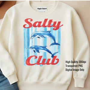 Regalo per gli amanti della spiaggia, Salty Babes Club, design a sublimazione PNG / Maglietta estiva con delfino, Girls Just Wanna Be Free, download digitale 300 dpi