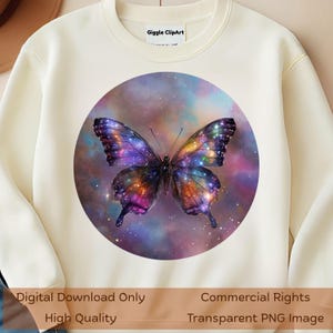Galaxy Schmetterling PNG Digital Download, Kosmische Nebel Flügel Kunst, Himmlische Fantasie Insekt Druck für T-Shirts, Tassen & Stargazer Geschenke
