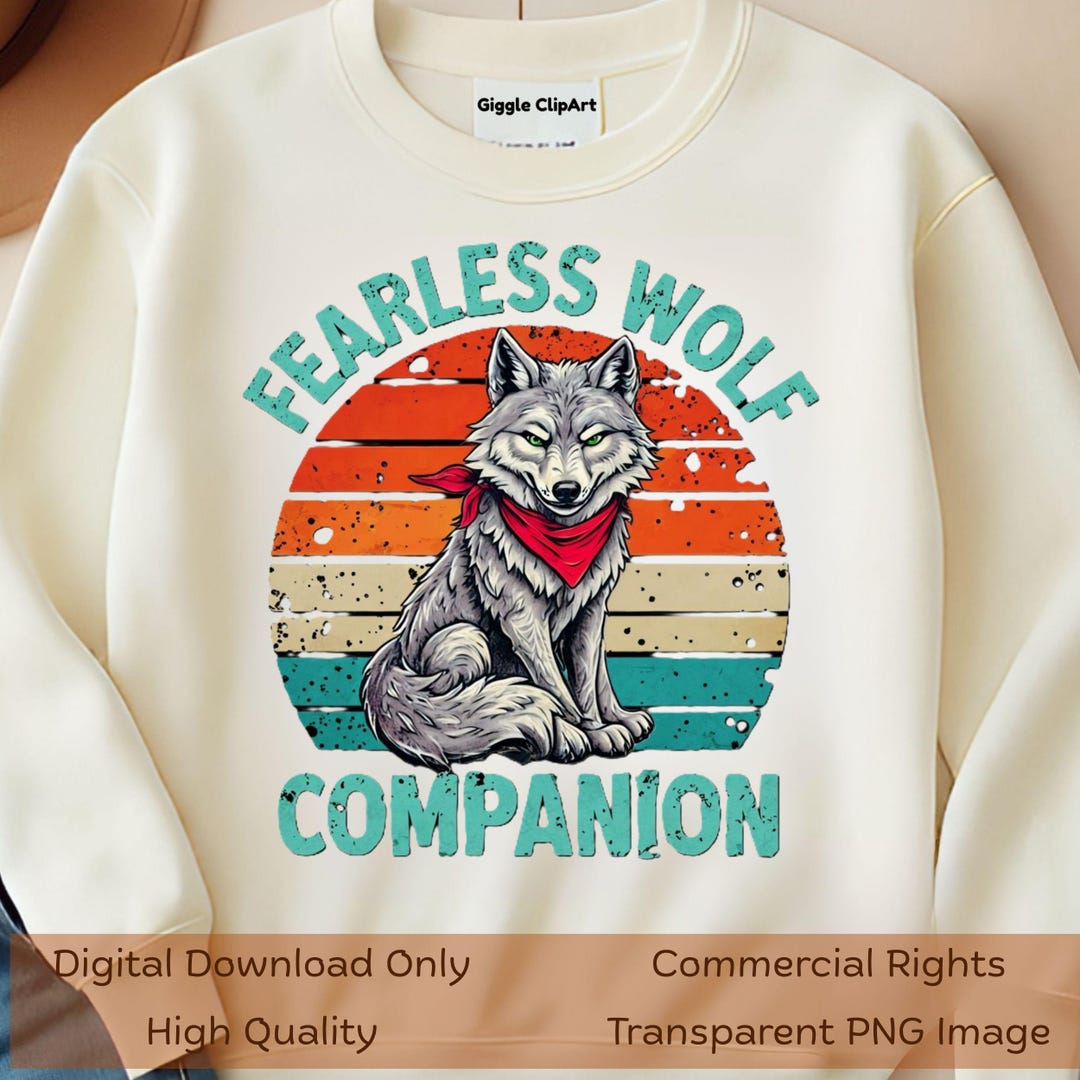 Fearless Wolf PNG Clipart, Bold Animal Graphic for T-shirts, Stickers ...