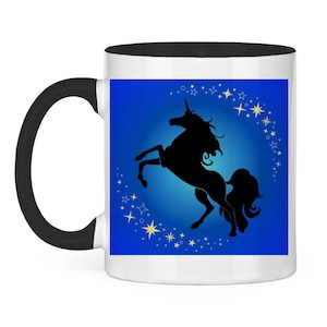 Unicorn mug two-tone night sky ceramic mug coffee cup
