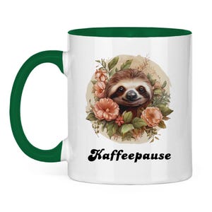 Ceramic mug two-tone coffee break sloth coffee cup mug