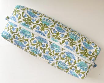 Quilted Hair Tool Bag: Floral Fabric Organizer, Travel Size