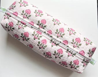 Floral Quilted Hair Tool Bag: Travel Organizer