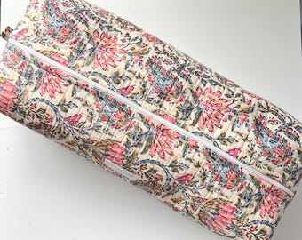 XL Floral Quilted Hair Tool Bag: Travel Organizer