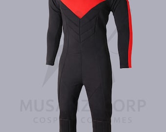 Inspired Nightwing Red Handmade  Tactical Suit - Superhero Cosplay Costume
