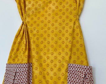 Handmade Vintage Inspired Simplicity 1080 Yellow dress made in Size Medium
