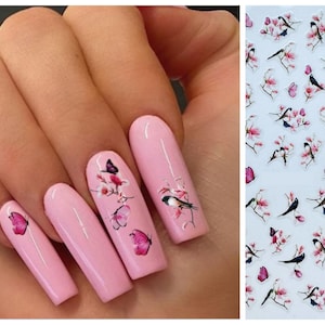 H-854 - Flower Nail Art Sticker 3D Self-Adhesive Nail Art Supplies, Colorful Flowers Nail, Nail Design, Cute Nail Sticker, DIY nails