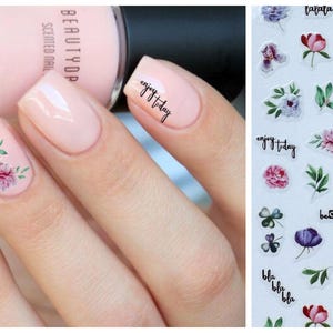 H-848 - Flower Nail Art Sticker 3D Self-Adhesive Nail Art Supplies, Colorful Flowers Nail, Nail Design, Cute Nail Sticker, DIY nails