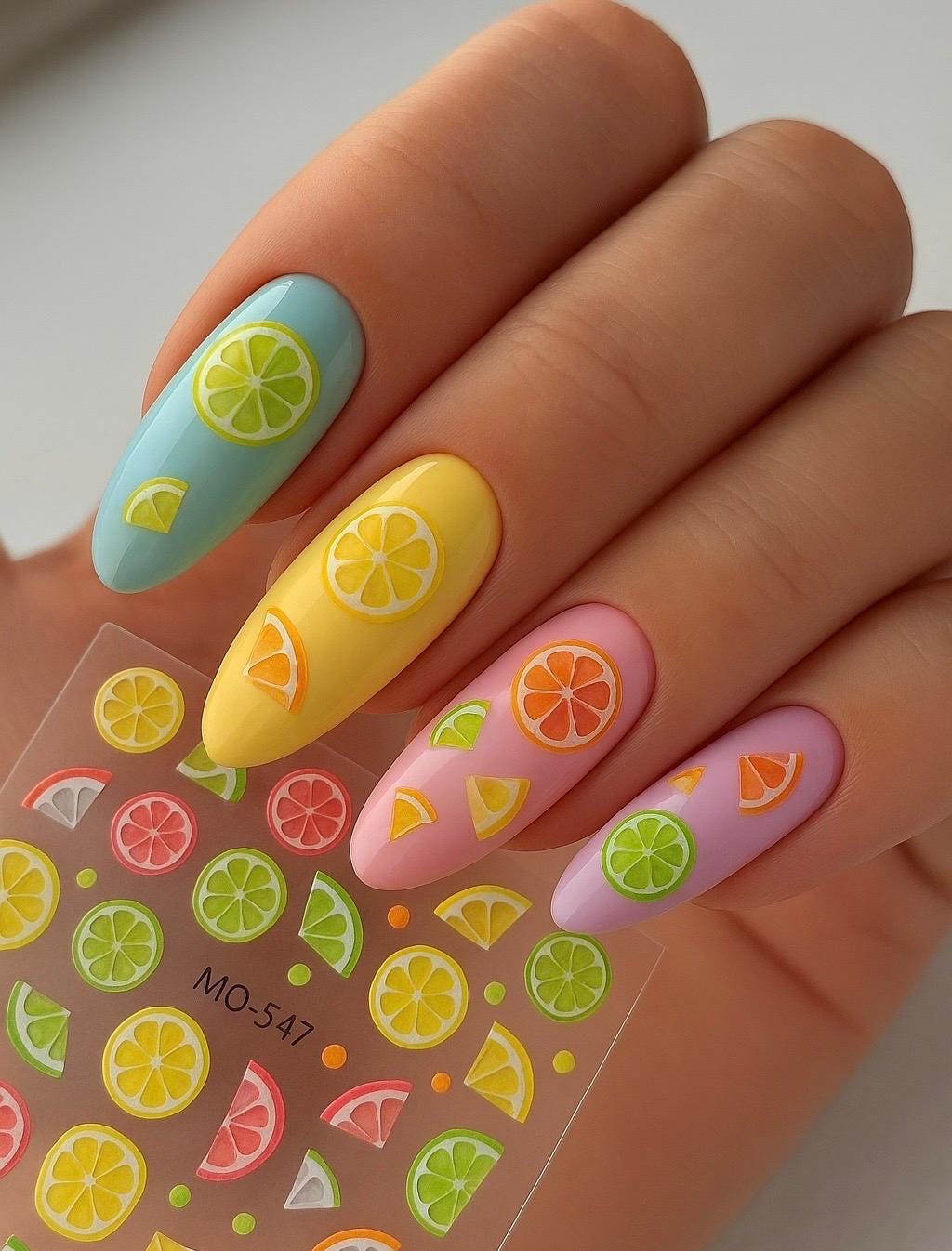 Stickers Déco Pour Ongles - Motifs Fleur D'anis Orangée - Nail Art Facile Et Tendance