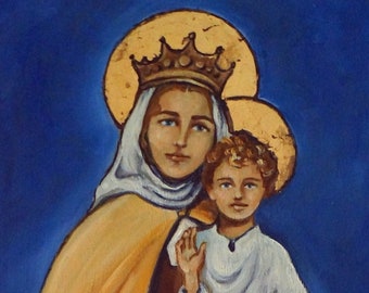 Custom DIGITAL DOWNLOAD Photo Painting of Our Lady of Mt. Carmel - Etsy