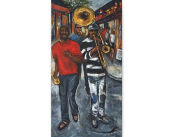New Orleans Jazz Band Canvas Art, Avenue Jazz, Musical Gift