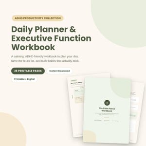 ADHD Daily Planner | Executive Function Workbook | Printable PDF | Digital Planner | Instant Download