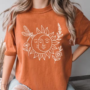 Sun and Moon Png, Boho Png, Celestial Png Designs with Moon Phase, Print for Shirt, Celestial Png Design with Crescent Moon