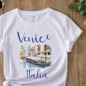 Retro Venice Italy PNG Design for Tourist Gift Apparel, Vintage Venice Clipart for Sublimation, Italy Travel Souvenir PNG Download