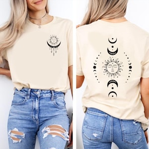 Celestial Sun and Moon PNG Files for Sublimation, Bohemian Sun Moon Clipart, Boho Celestial PNG, Sun Moon boho png