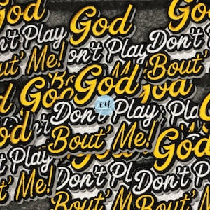 God Don&#39;t Play Embroidered Iron-On Patch - 3.5&quot; Christian Apparel