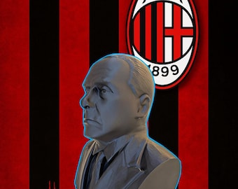 Silvio Berlusconi - 3D Bust - AC Milan Legends