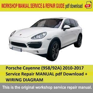 Porsche Cayenne 2010–2017 Service & Repair Manual PDF + Wiring Diagrams