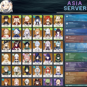 Asien|Genshin Impact Account|Ar60 50++ AyakaC1 6Archon More Team Prem