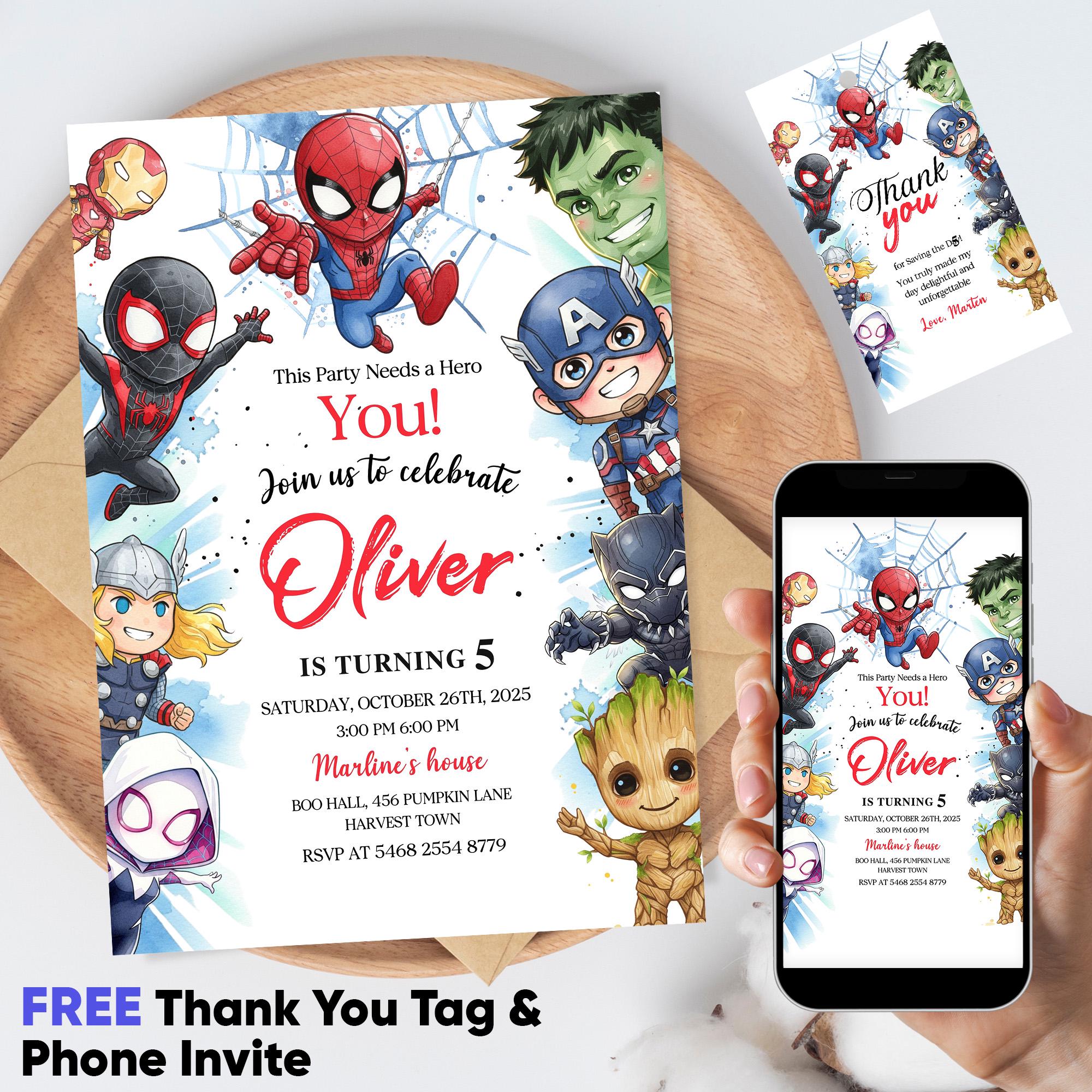 avengers thank card - etsy