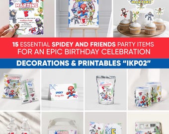 Spidey Birthday Party Decorations Bundle, Spidey and his Amazing Friends Theme Decor, Boys Super Hero Party Favors Kit IKP02