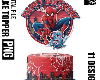 Printable Spiderman Cake Topper (Digital Download – PNG File) - Spider Man Cake Topper