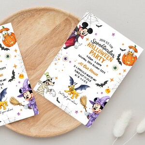 Halloween Birthday Party Invitation | Mickey Mouse and Friends | Spooky Instant Download Invitation | Halloween Digital Invite image 7