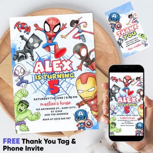Spidey And His Amazing Friends Birthday Invitation | Spidey Birthday Party Invite | Spidey And Friends Birthday Invitation