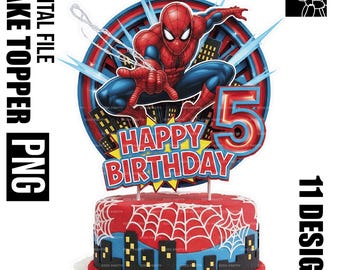 Printable Spiderman Cake Topper (Digital Download – PNG File) - Spider Man Cake Topper
