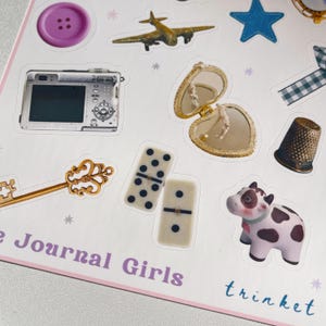 Trinket Girl Stickers • Aesthetic Sticker Sheet for Junk Journaling ...