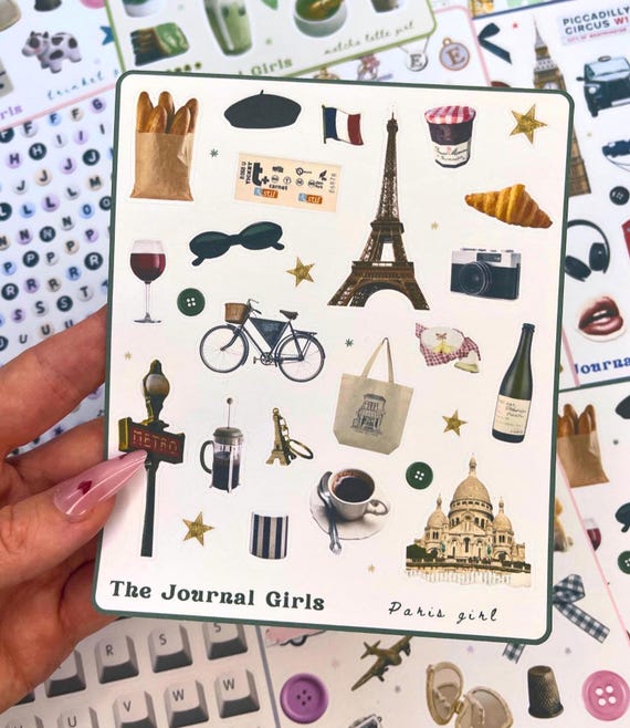 Paris Shopping Sticker Set – 2 Bögen Mit Mode-Motiven Für Journal, Scrapbooking & Mehr