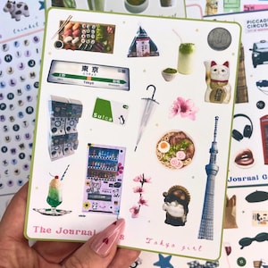 Tokyo Girl Sticker Sheet: Japan Travel Scrapbook Stickers